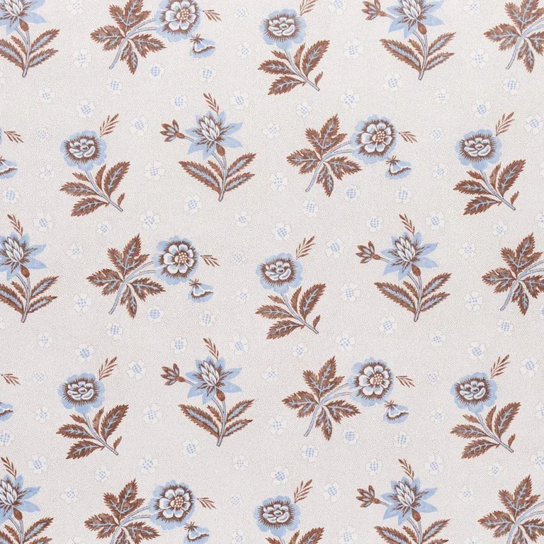 Schumacher 180542 Colline Delft & Sepia fabric swatch