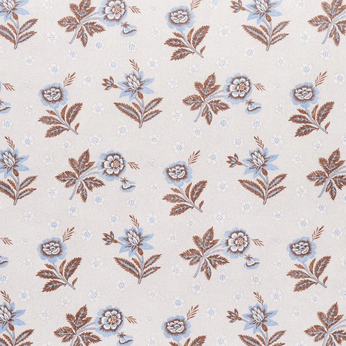 Schumacher 180542 Colline Delft & Sepia fabric swatch