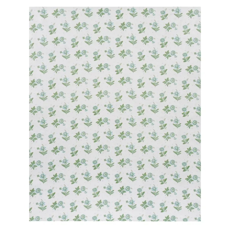 Schumacher 180540 Colline Leaf & Aqua fabric swatch