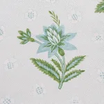 Schumacher 180540 Colline Leaf & Aqua fabric swatch