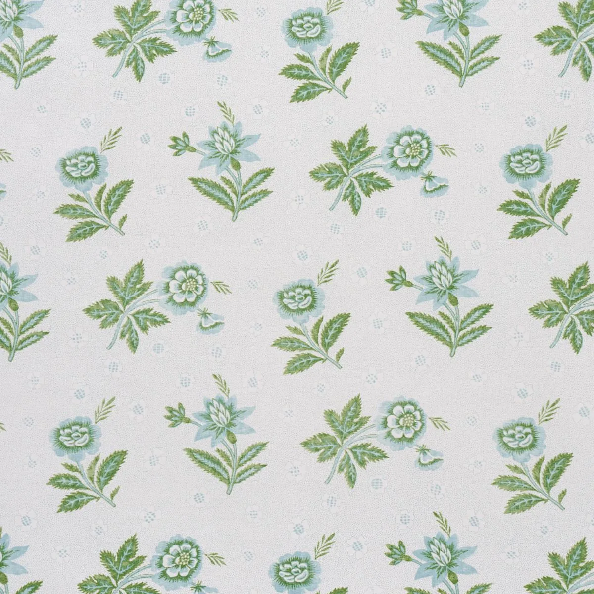 Schumacher 180540 Colline Leaf & Aqua fabric swatch
