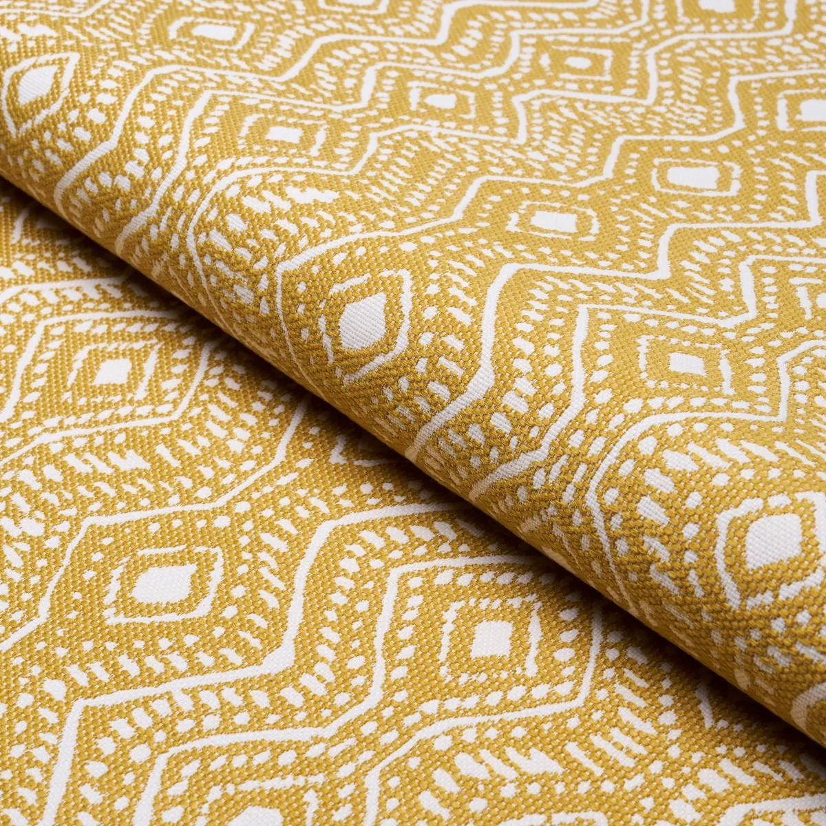 Schumacher 84240 Colma Indoor/Outdoor Marigold fabric swatch
