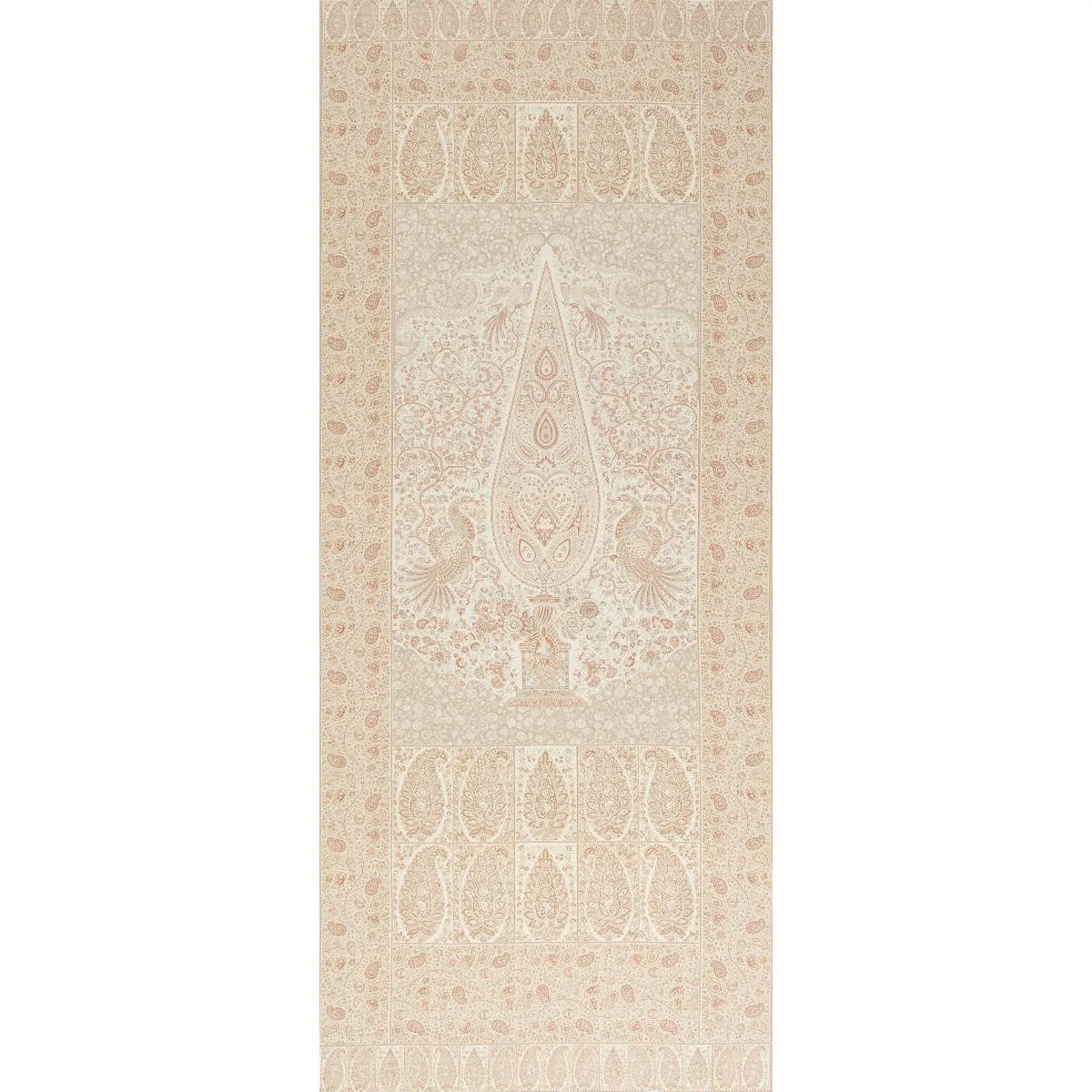 Schumacher 181820 Colmery Paisley Panel Parchment fabric swatch