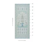 Schumacher 181821 Colmery Paisley Panel Peacock fabric swatch