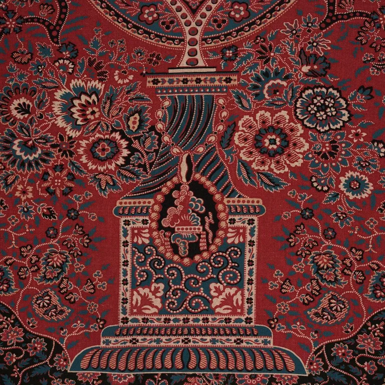 Schumacher 181822 Colmery Paisley Panel Rouge fabric swatch
