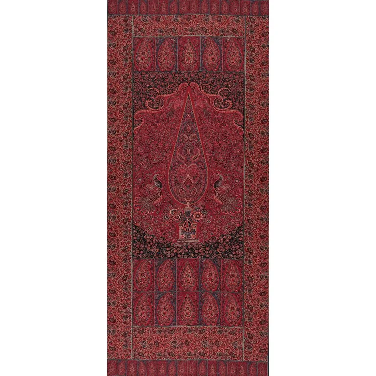 Schumacher 181822 Colmery Paisley Panel Rouge fabric swatch