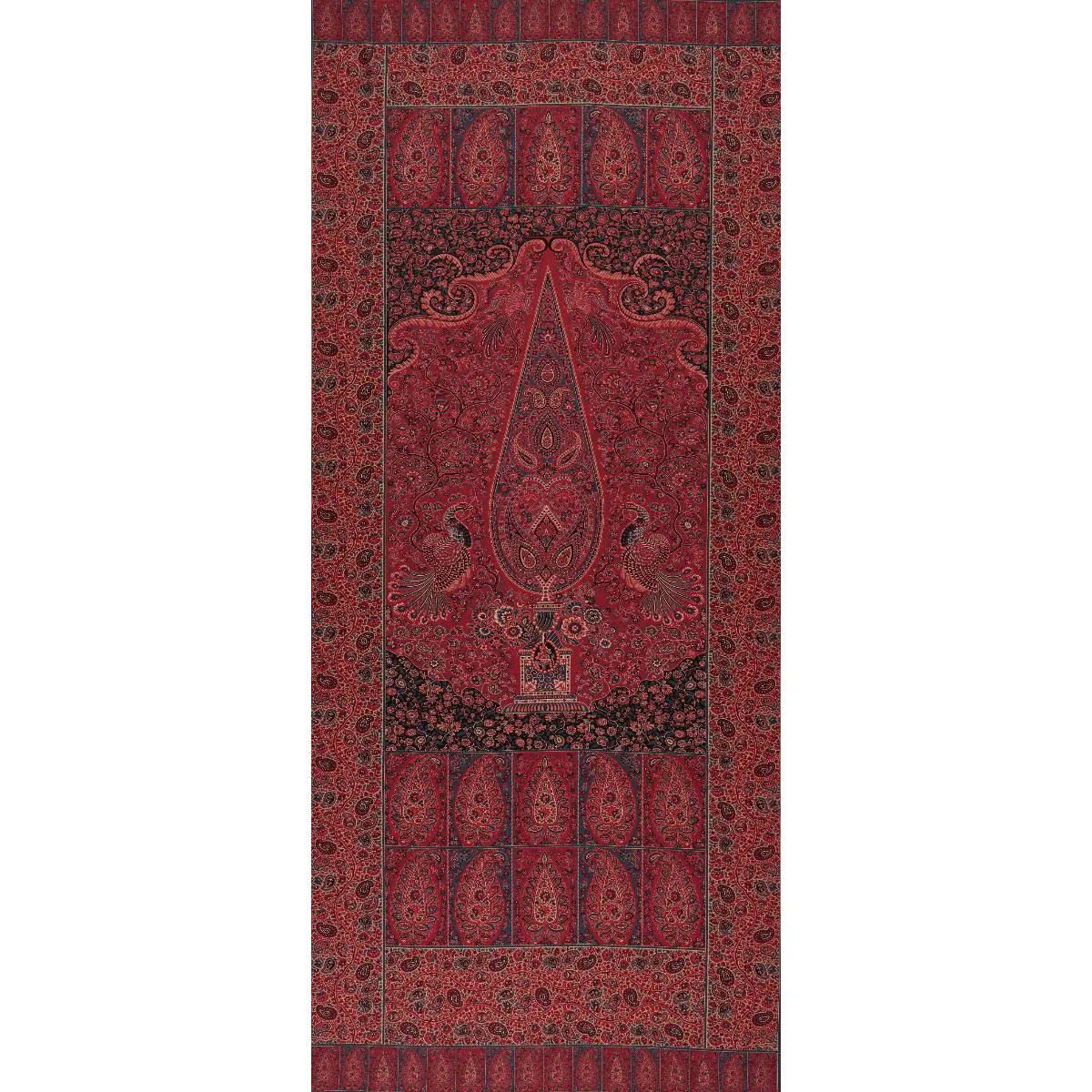 Schumacher 181822 Colmery Paisley Panel Rouge fabric swatch