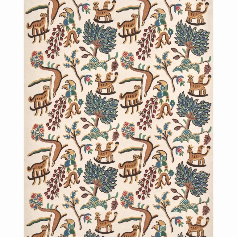 Schumacher 3135012 Colonial Crewel Document fabric swatch