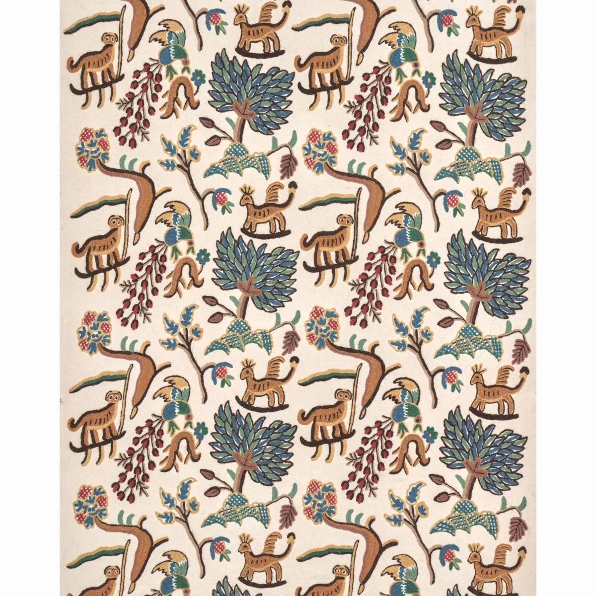 Schumacher 3135012 Colonial Crewel Document fabric swatch