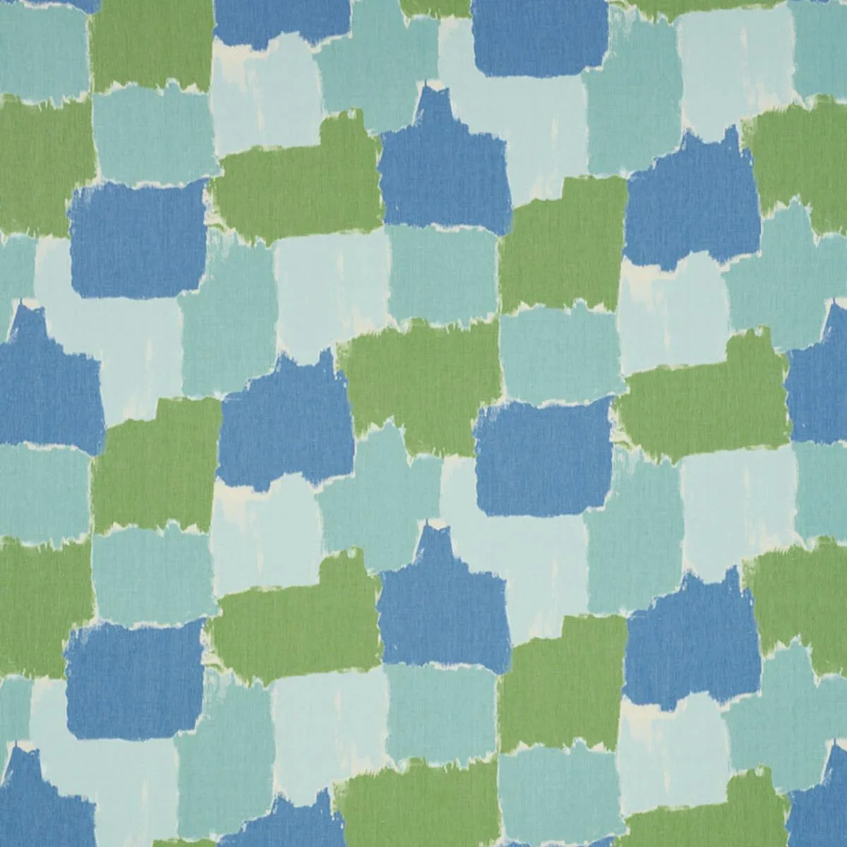 Schumacher 178470 Colorblock Ikat Aqua fabric swatch