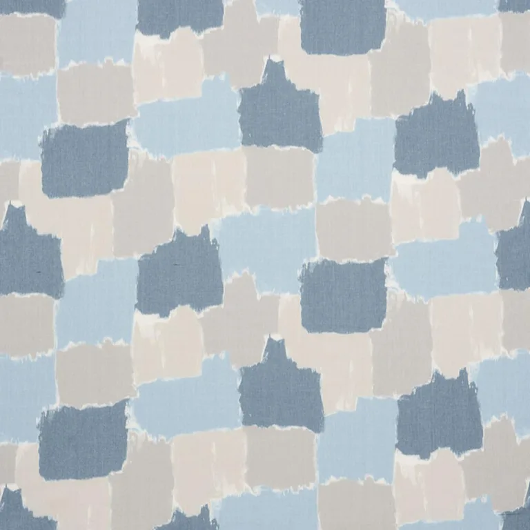 Schumacher 178471 Colorblock Ikat Denim fabric swatch