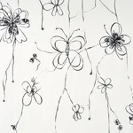 Schumacher 180520 Come Back As A Flower Soft Black fabric swatch