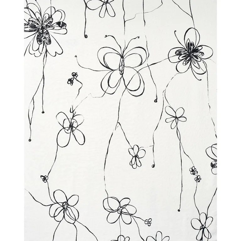 Schumacher 180520 Come Back As A Flower Soft Black fabric swatch