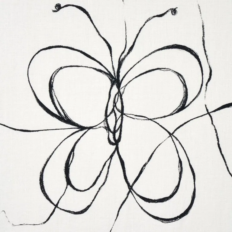 Schumacher 180520 Come Back As A Flower Soft Black fabric swatch