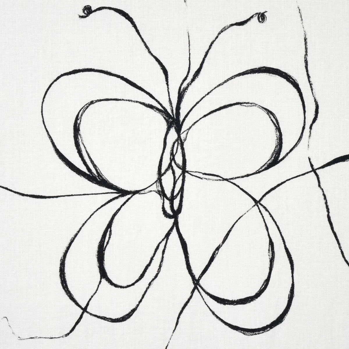 Schumacher 180520 Come Back As A Flower Soft Black fabric swatch