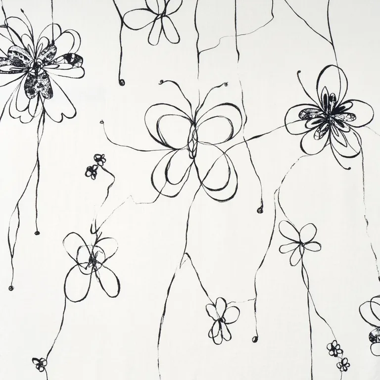 Schumacher 180520 Come Back As A Flower Soft Black fabric swatch