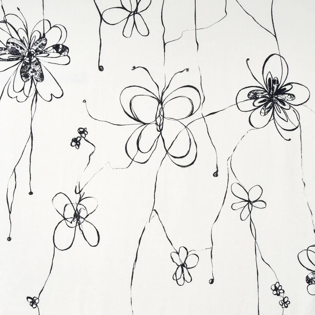 Schumacher 180520 Come Back As A Flower Soft Black fabric swatch