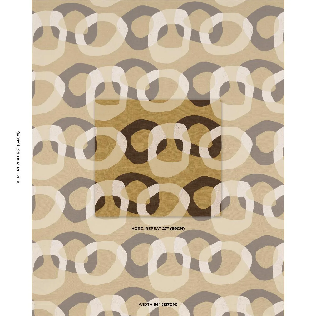 Schumacher 182280 Conrad Ochre fabric swatch