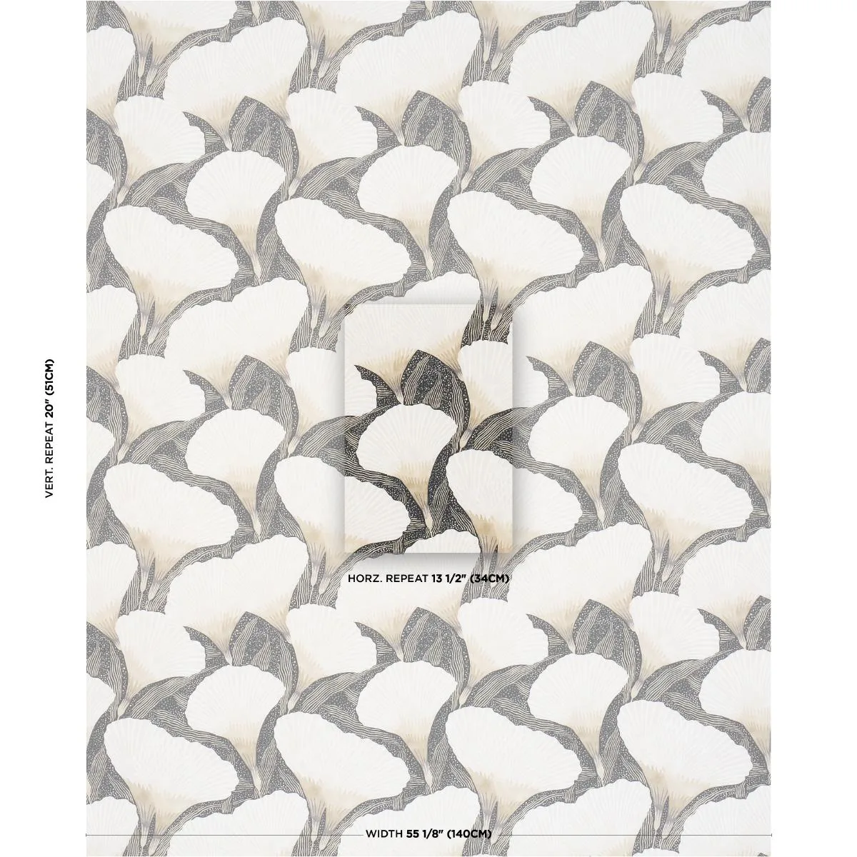 Schumacher 182862 Constance Black fabric swatch