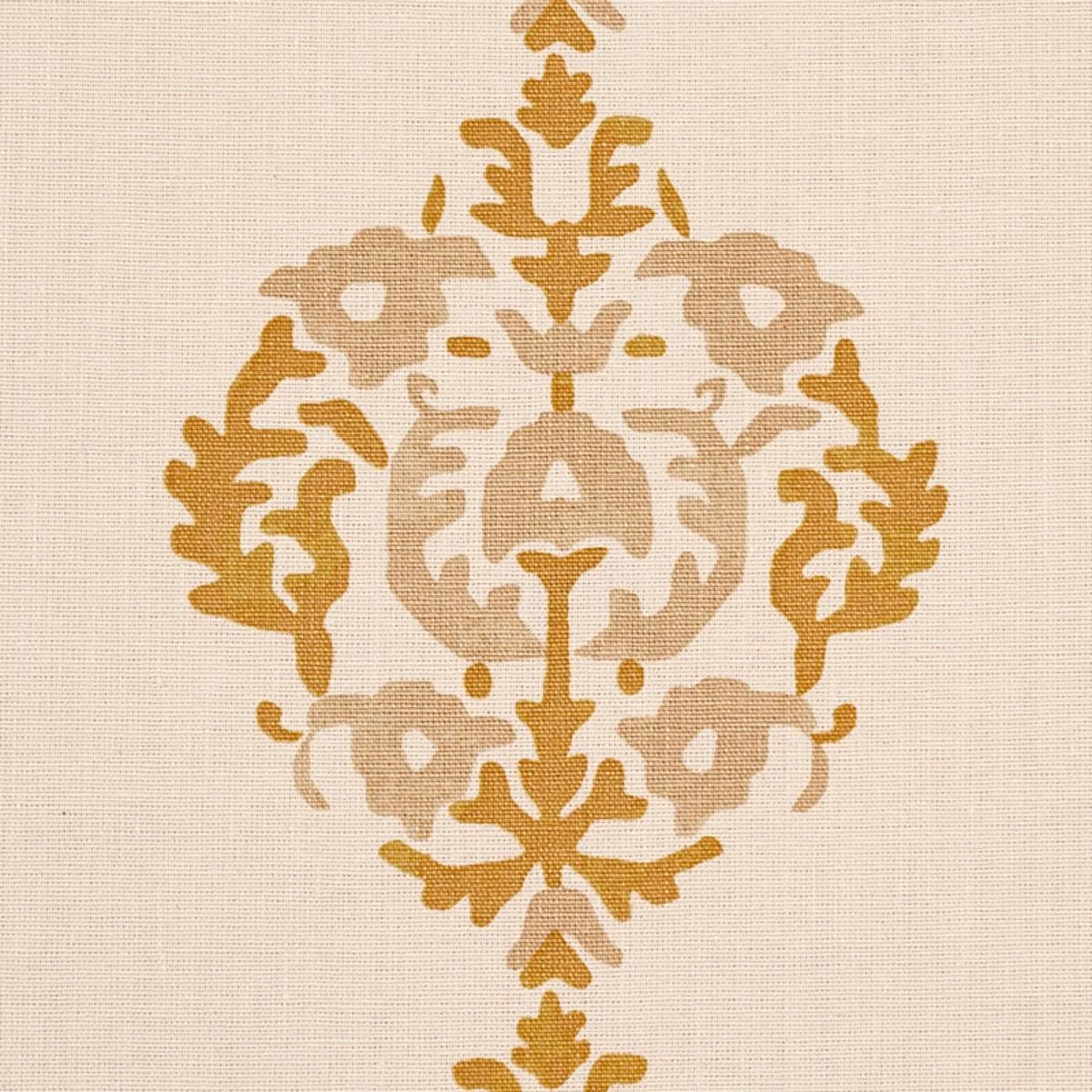 Schumacher 80712 Constantine Natural & Ochre fabric swatch