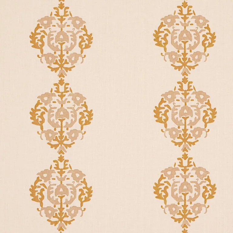 Schumacher 80712 Constantine Natural & Ochre fabric swatch