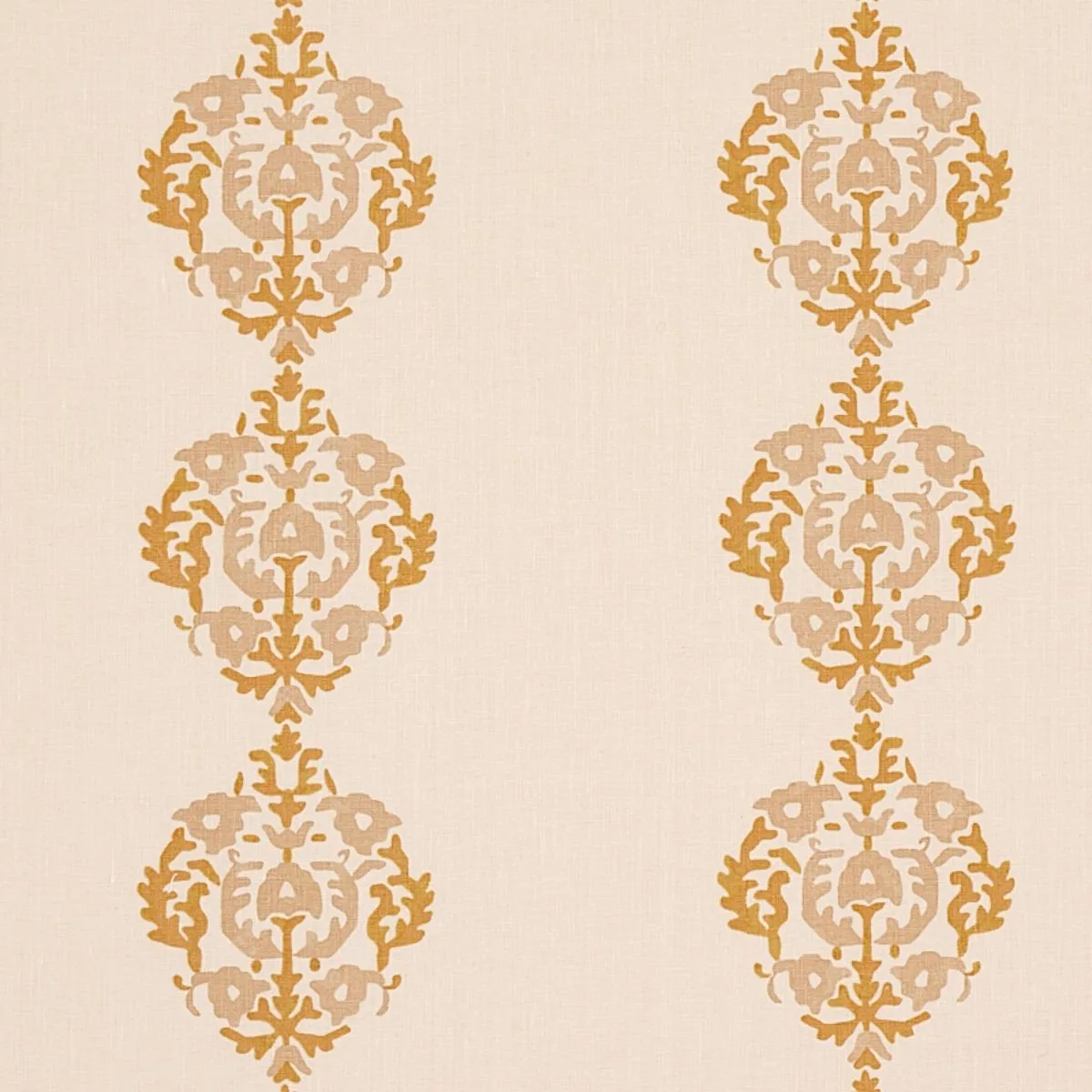 Schumacher 80712 Constantine Natural & Ochre fabric swatch