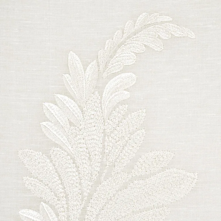 Schumacher 67710 Contessa Embroidered Sheer Ivory fabric swatch