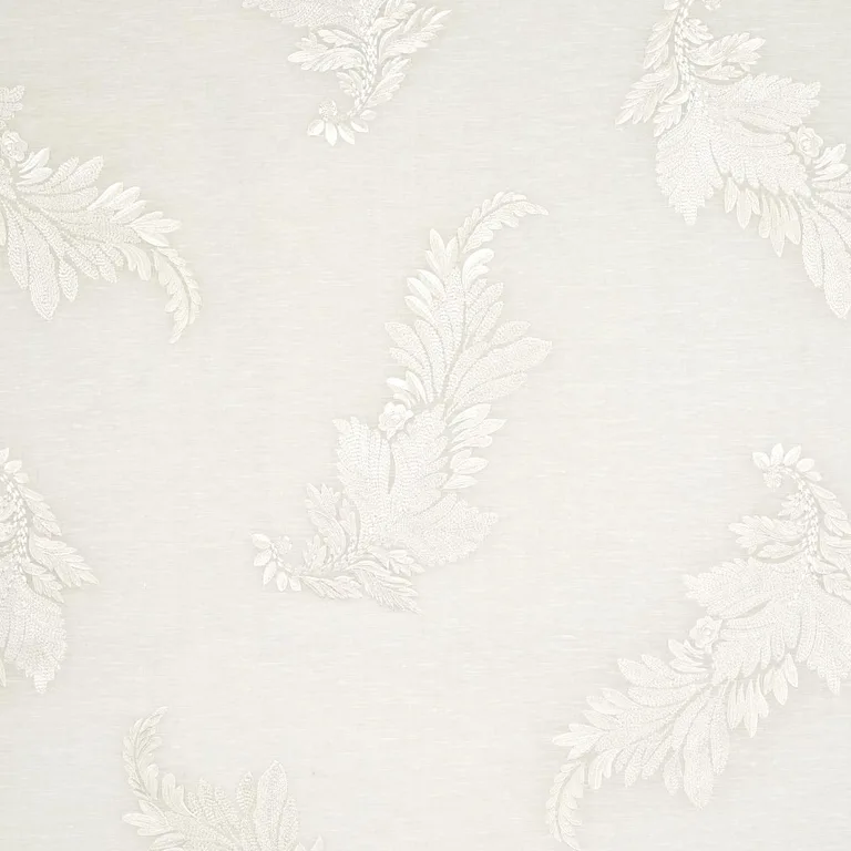 Schumacher 67710 Contessa Embroidered Sheer Ivory fabric swatch