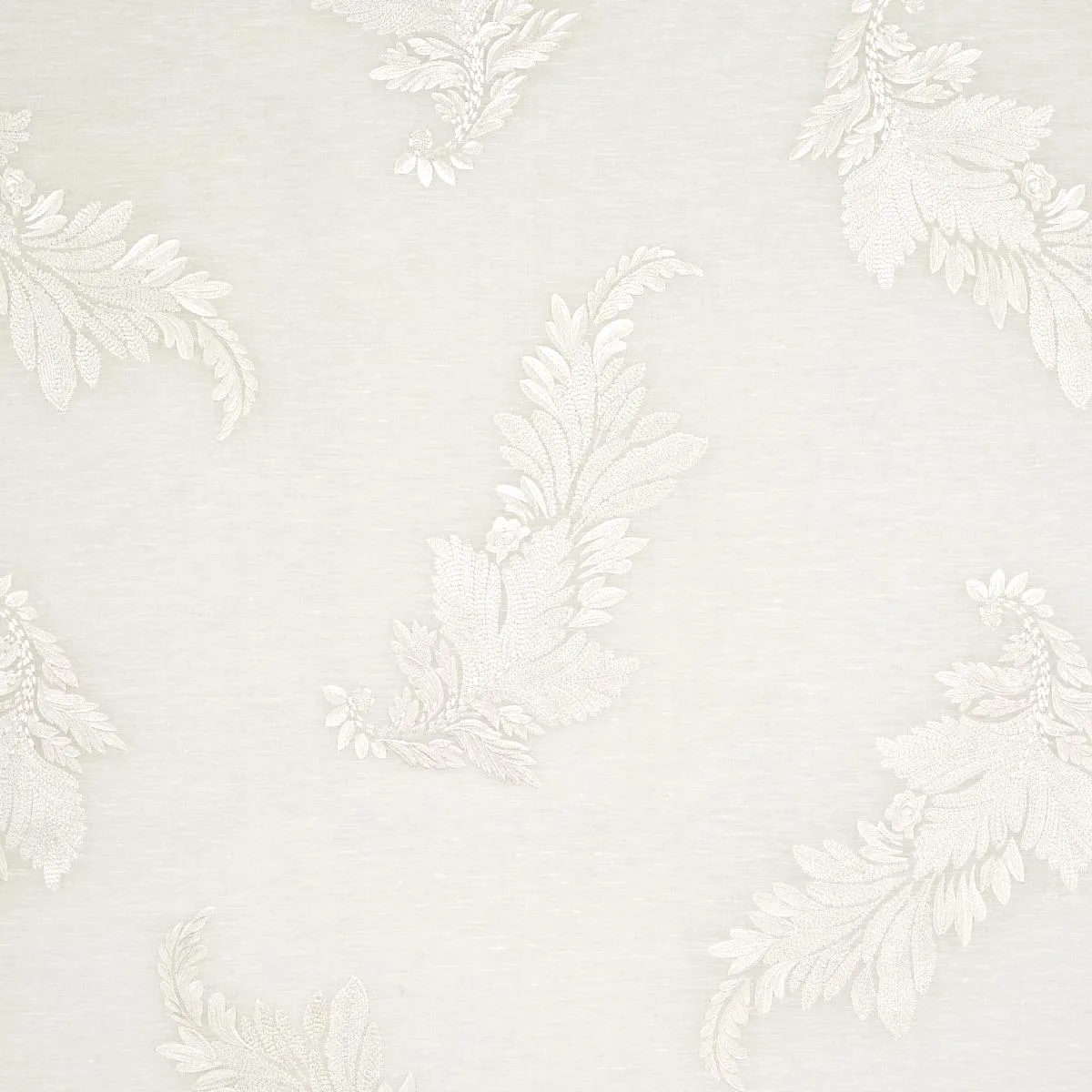 Schumacher 67710 Contessa Embroidered Sheer Ivory fabric swatch