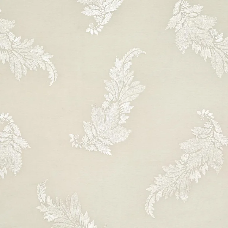 Schumacher 67711 Contessa Embroidered Sheer Pearl fabric swatch