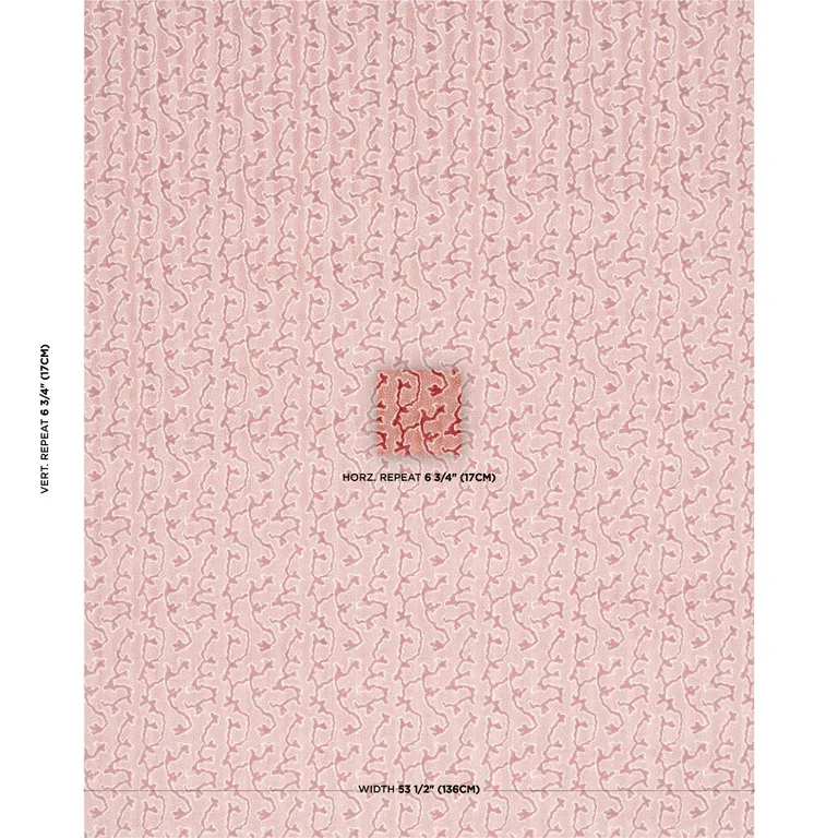 Schumacher 77133 Corail Velvet Coral fabric swatch
