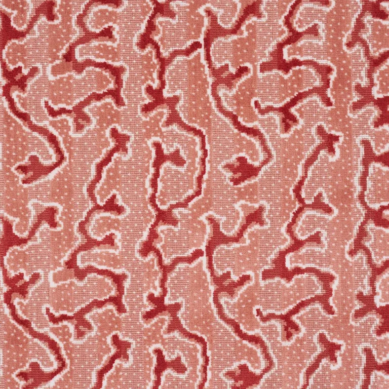 Schumacher 77133 Corail Velvet Coral fabric swatch