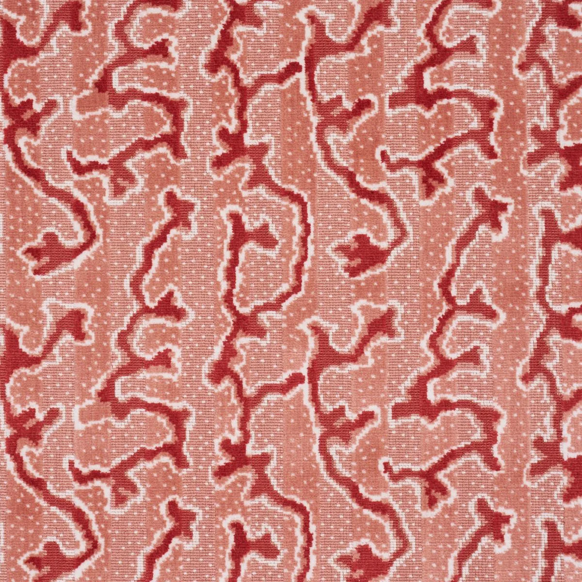 Schumacher 77133 Corail Velvet Coral fabric swatch