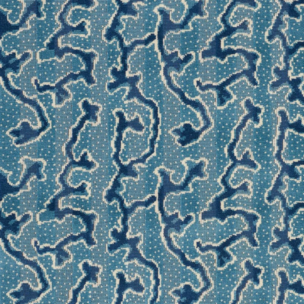 Schumacher 77131 Corail Velvet Mediterranean fabric swatch