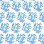 Schumacher 179100 Coral Blue fabric swatch