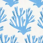 Schumacher 179100 Coral Blue fabric swatch