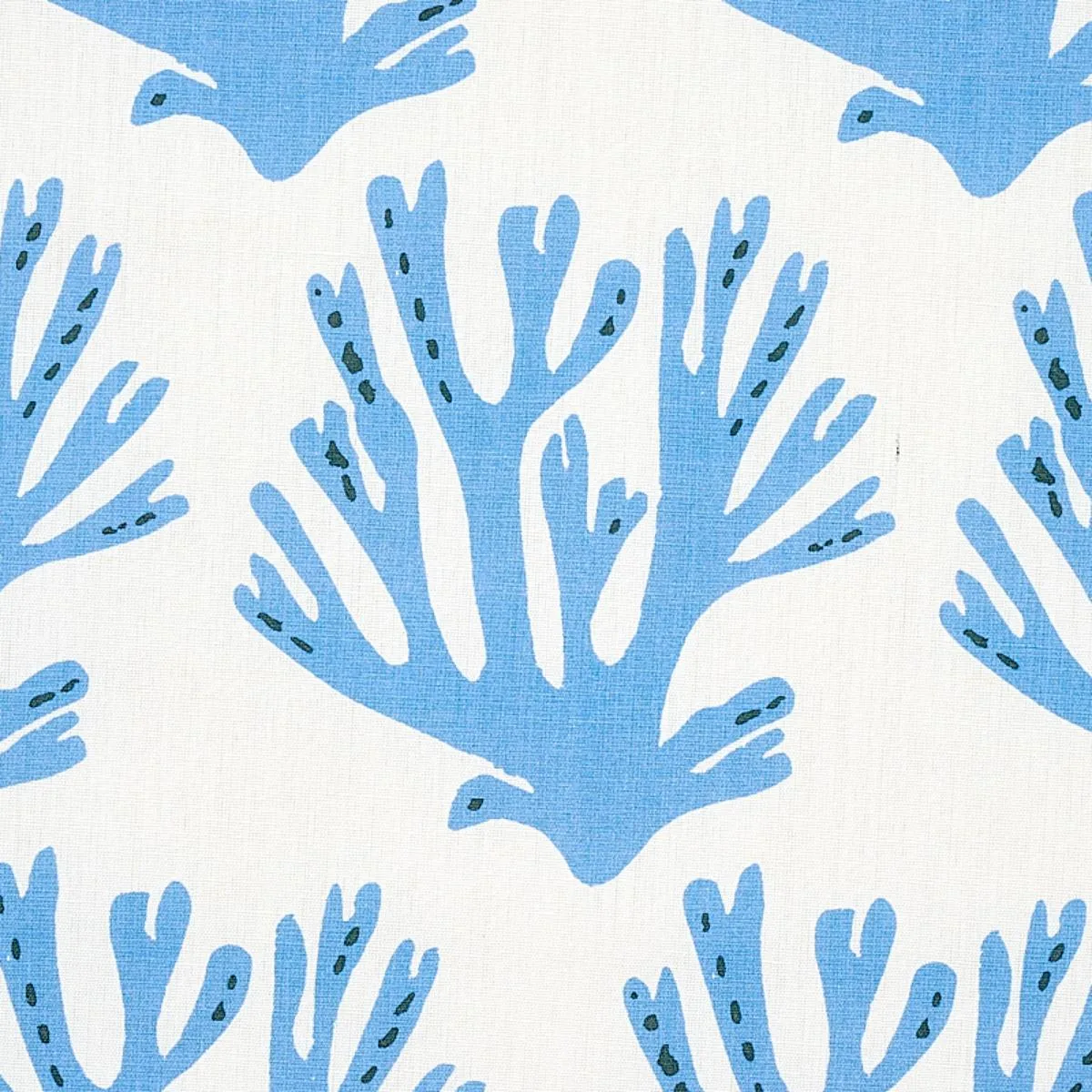 Schumacher 179100 Coral Blue fabric swatch