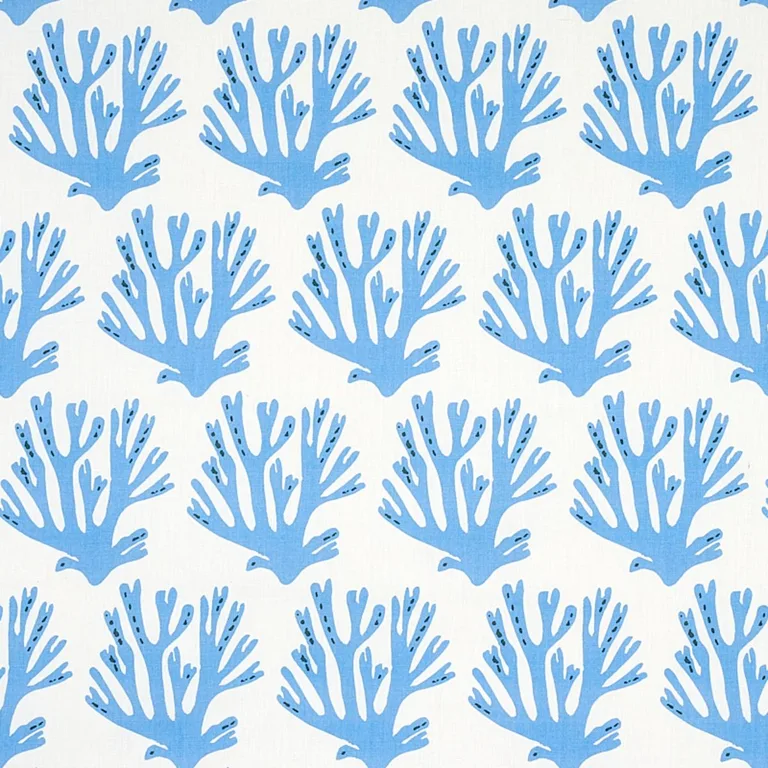 Schumacher 179100 Coral Blue fabric swatch