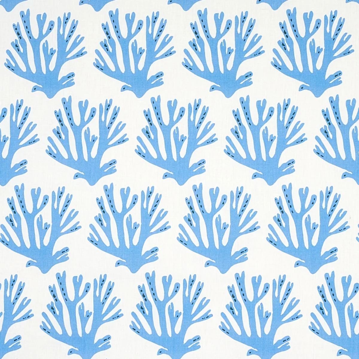 Schumacher 179100 Coral Blue fabric swatch