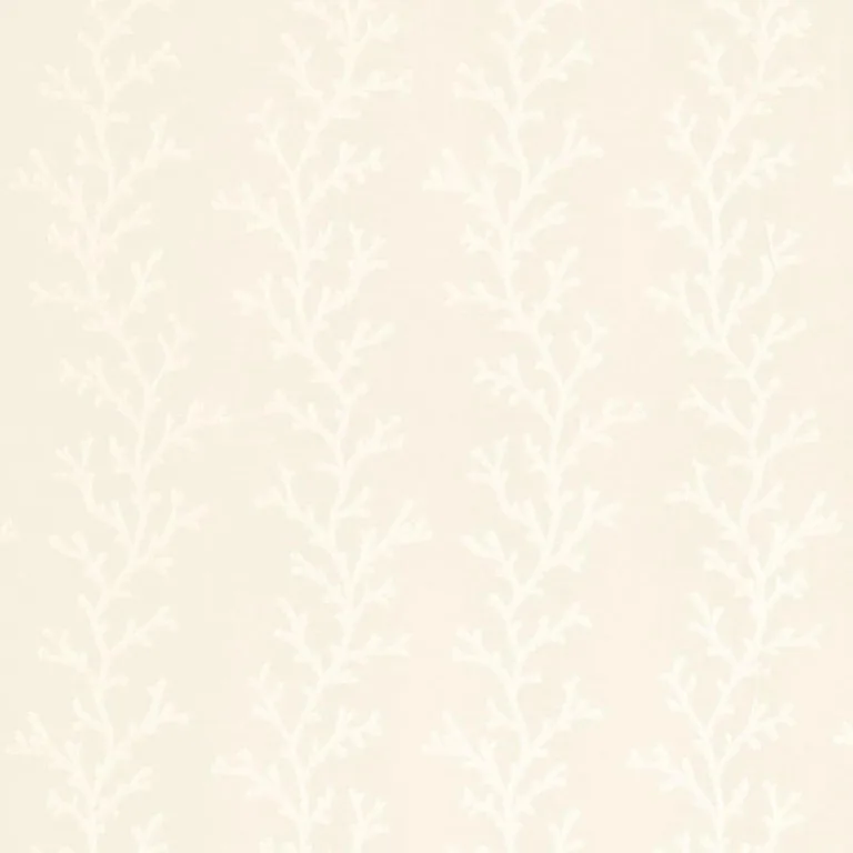 Schumacher 66330 Coral Sheer Polar White / Ecru fabric swatch