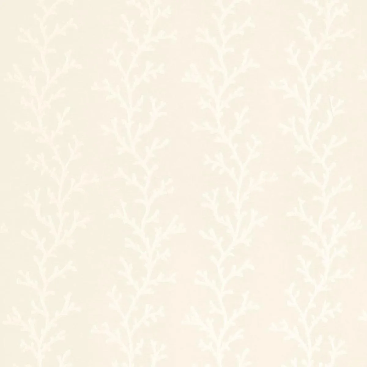 Schumacher 66330 Coral Sheer Polar White / Ecru fabric swatch