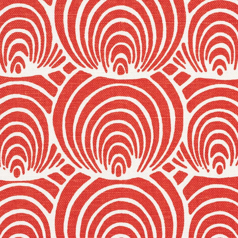 Schumacher 177783 Coralline Red fabric swatch