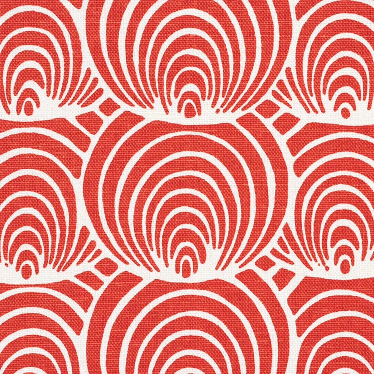 Schumacher 177783 Coralline Red fabric swatch