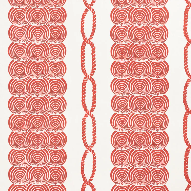 Schumacher 177783 Coralline Red fabric swatch