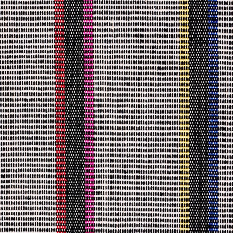 Schumacher 78840 Corcha Hand Woven Stripe Mono Multi fabric swatch