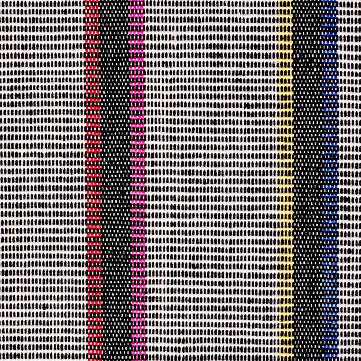 Schumacher 78840 Corcha Hand Woven Stripe Mono Multi fabric swatch