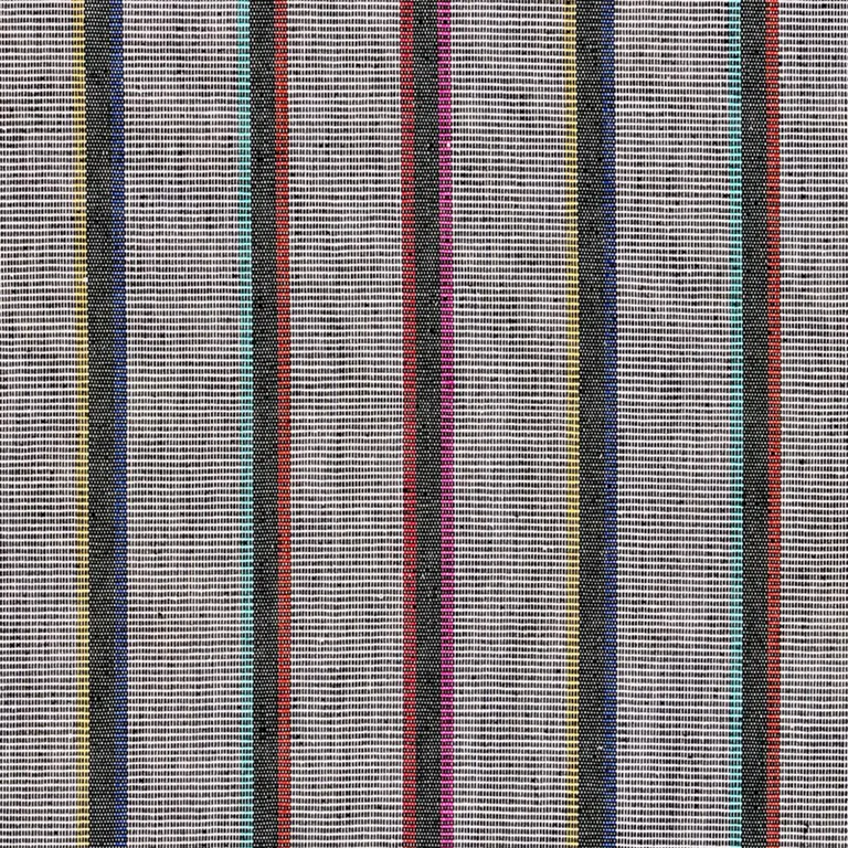 Schumacher 78840 Corcha Hand Woven Stripe Mono Multi fabric swatch