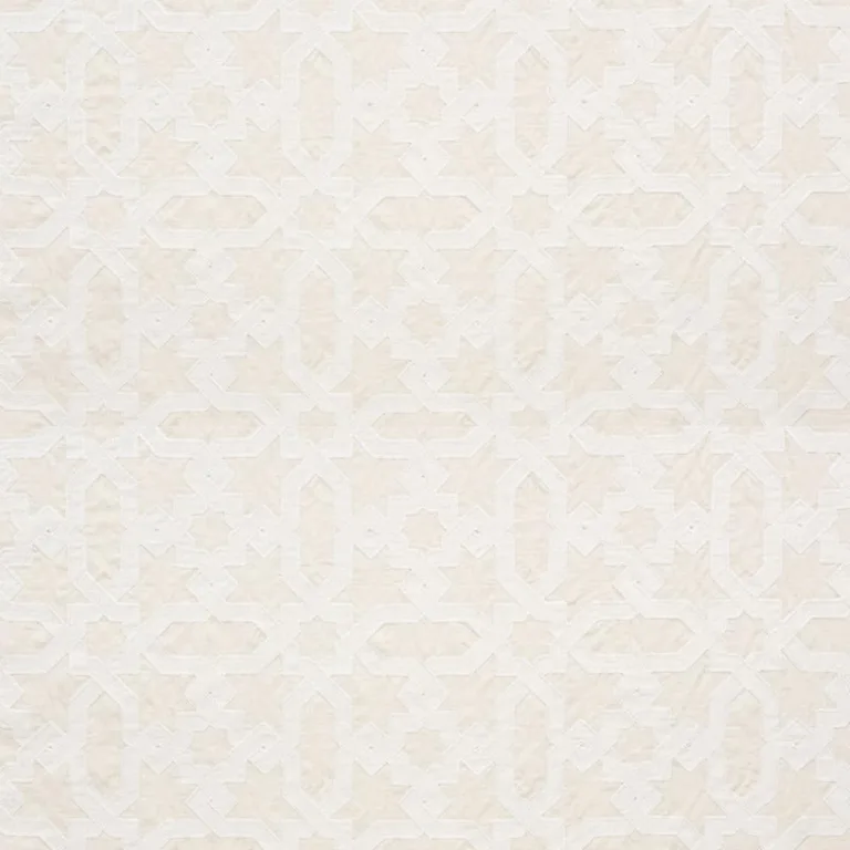 Schumacher 67574 Cordoba Embroidery Linen fabric swatch