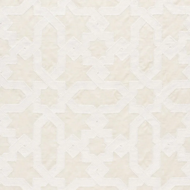 Schumacher 67574 Cordoba Embroidery Linen fabric swatch