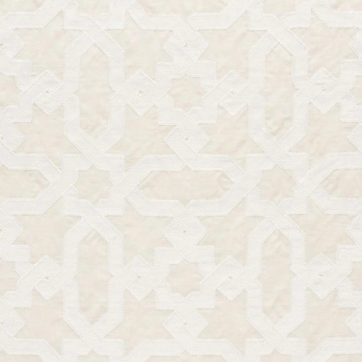 Schumacher 67574 Cordoba Embroidery Linen fabric swatch
